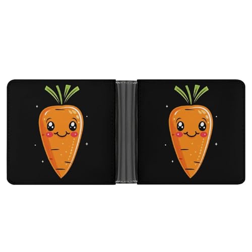 Cute Carro Vegetable Funny Billfold Wallet Credit Card Holder Slim Passcase Pouch Purse for Men Women