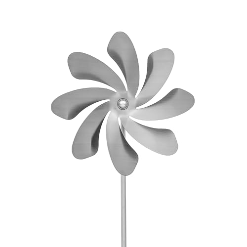 A1002 - SKARAT Speedy20 Windrad Windmühle aus Edelstahl (20cm Rotor-Durchmesser), kugelgelagert, Edelstahl Dekoration Garten - Made in Germany