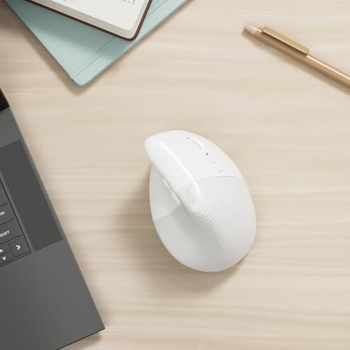 Logitech Lift for Mac, mouse ergonomico wireless, Bluetooth, clic silenzioso, smartwheel silenziosa, 4 pulsanti personalizzabili, per macOS/iPadOS/MacBook Pro/Macbook Air/iMac/iPad - OffWhite - Immagine 1