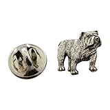 Sarah's Treats & Treasures Bulldog Mini Pin ~ Antiqued Pewter ~ Miniature Lapel Pin - Antiqued Pewter