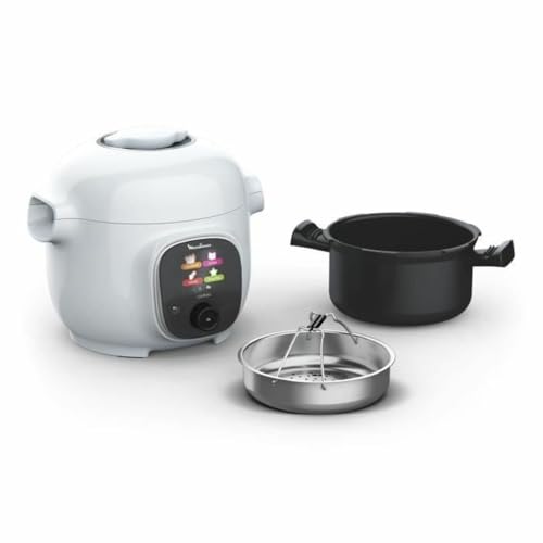 Moulinex Cookeo Mini Multicooker intelligente ad alta pressione, 3 l, 2 persone, 150 ricette integrate, cottura incustodito, guida passo-passo, compatta, applicazione Moulinex CE880410