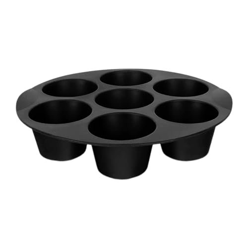 Generico Moldes para pasteles de silicona,Moldes para muffins de silicona | Moldes de pastel plegables de silicona | negros para freidora de aire, moldes suaves para postres para tartas de , pudín