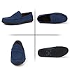 Men's Suede Loafers Leather Moccasins Handmade Slip On Driving Shoes Navy Size 9.5uk #1