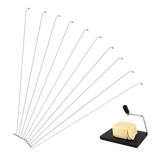 Toyvian 10 Stück Ersatz Käseschneidedraht aus Edelstahl für Käsehobel und Butterschneider 5,5 Zoll Küchenutensil zum Schneiden von Käse und Schinken Handgeführt Platzsparend