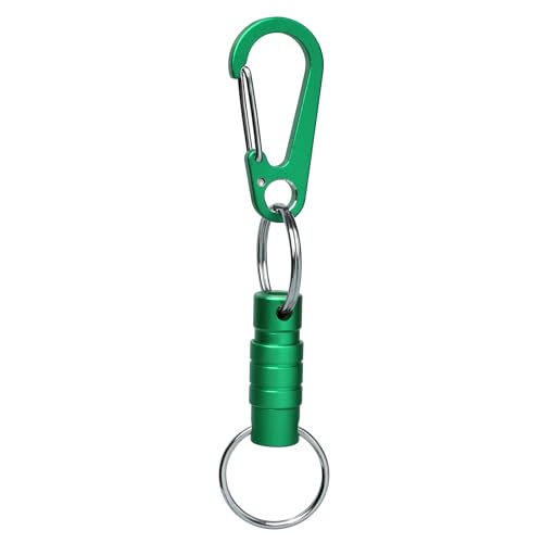 Image of Quick Release Keychain Clip, Small Carabiner Clip & Pull Apart Detachable Key Ring, Car Key Chain Hooks Keyring
