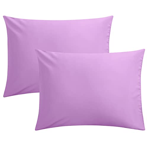 FLXXIE Microfiber Pillow Cases Standard Size, Soft Pillowcases with Envelope Closure, Wrinkle, Stain Resistant Pillow Covers, 20x26, Lavender