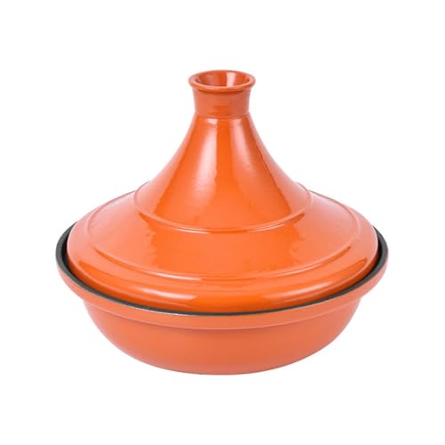 Olla de hierro fundido para cocinar Tajine - Olla esmaltada para uso en estufa y horno, mejora el sabor de calidad de restaurante