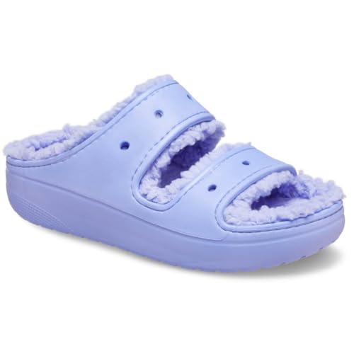 Image of Crocs Unisex-Adult Classic Cozzzy Sandals, Fuzzy Slippers and Slides, Digital Violet, 14 Men /16 Women