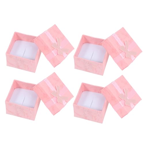 Uonlytech Cajas de Joyería Elegantes para Pendientes y Collares 30 Piezas Caja Organizadora Pequeña de Cartón Duro Rosa Adecuado para Almacenamiento y Regalos en Bodas y Eventos