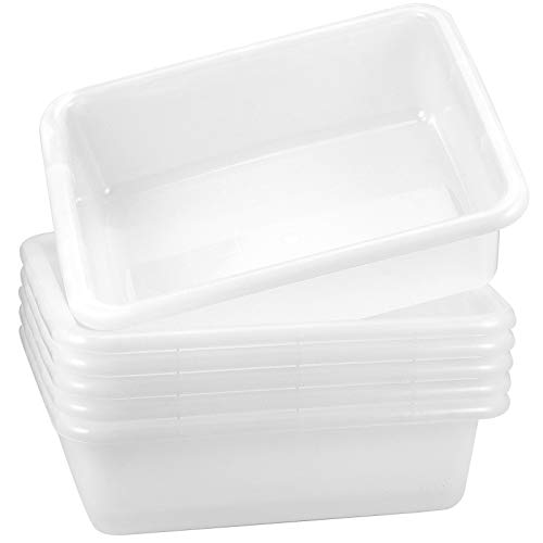 Boîtes de bus en plastique blanc ZOENHOU de 10L lot de 4 bacs rangement