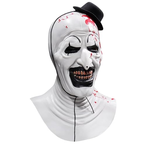 Terrifier Clown Mask Halloween Art The Clown Mask Scary Killer Role Play Full Head Cosplay Scary Props for Adults