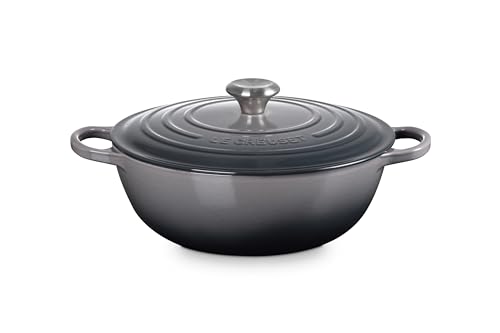 Le Creuset Signature La Marmite aus Gusseisen, Ø 28 cm, Für alle Herdarten und Induktion geeignet, Volumen: 4,9 l, 4,93 kg, Flint, 21114284440430