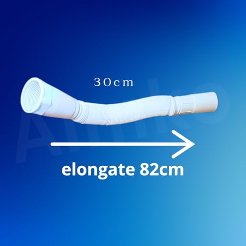 Image of 1 Meter Flexible PVC Waste Pipe Drain Hose Connector (Pack of 2) | Universal Fit for Bathroom & Kitchen Sink | Anti-Clog, Leak-Resistant Design | Easy Installation for Basin & Wash Basin Drainage