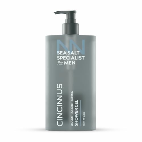Image of Cincinnus Oil Control Refreshing Shower Gel Body Wash for Men 380ml | Deep Cleansing with Sea Salt, Centella & Salicylic Acid | Controls Excess Oil & Refreshes Skin | Shower Gel for Men