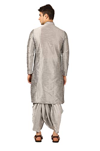 Image of Royal Kurta Men's Cotton Silk Dhoti Kurta (White)