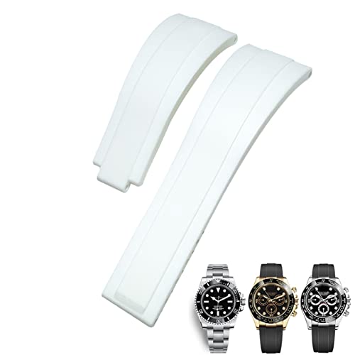 KLVN Correa de reloj de goma de 20 mm y 21 mm para Rolex Daytona Submariner GMT Yacht-Master OYSTERFLEX Correa de silicona con hebilla desplegable, 21mm, Ágata