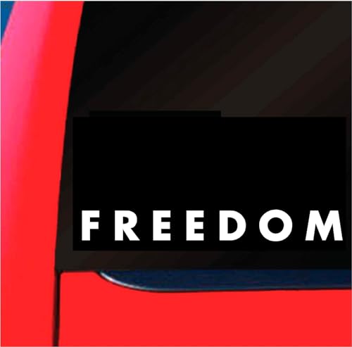 Freedom Liberty Autonomy Vinyl Decal Sticker (White 8 Inch)