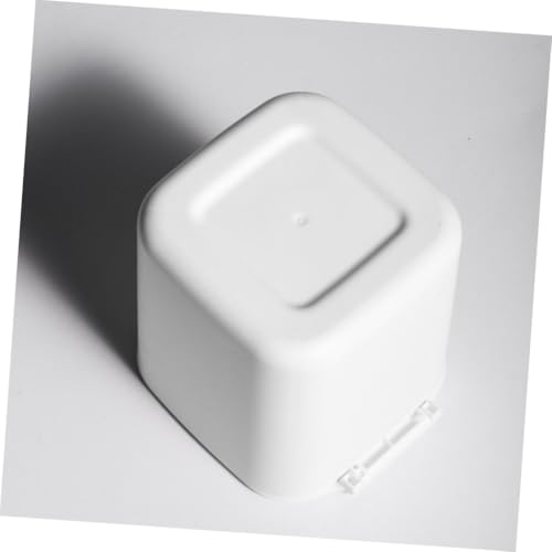 Basurero de escritorio pequeño rectangular blanco miniatura 5