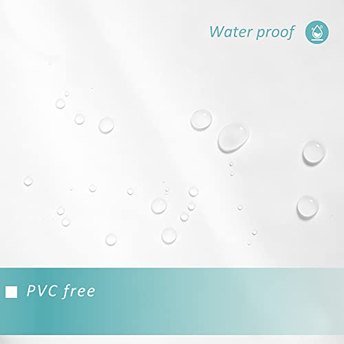Image of Mrs Awesome White Shower Curtain Liner with 3 Magnets, 72x72 Premium Flexible Sturdy Plastic Shower Curtain for Bathroom Lightweight & Waterproof, White