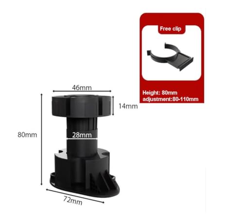 Patas ajustables de plástico para muebles de cocina y armarios de hogar (4 unidades) 2