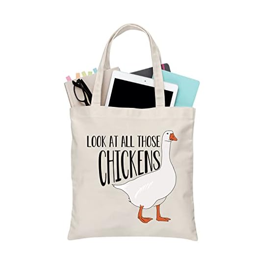 PLITI Look At All Those Chickens Funny Vine Citas Tote Bag Internet Meme Fans Regalo Ganso Duck Lover Regalo, Mira Pollos Tgu, medium