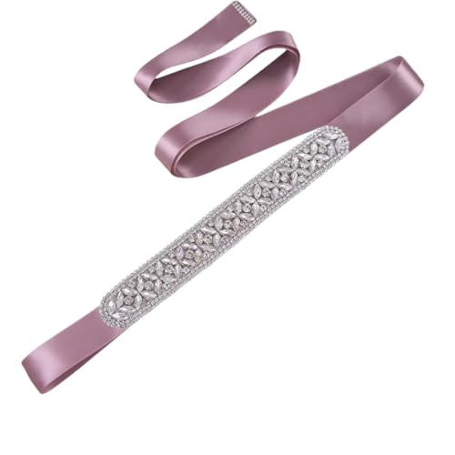 Women's Wide Rhinestone Dress Belt, Handmade Ribbon Bridesmaid Dress Belts