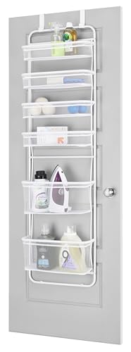 Image of Whitmor Over The Door Organizer - 6 Sections - Pantry, Bathroom, Accessory Organizer - Metal and Mesh - White