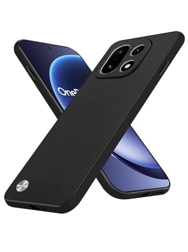 Puxssul for OnePlus 15 5G Case Anti-Slip Anti-Fingerprint Matte Leather Textured Camera Full Protector Slim Fit Soft TPU Shockproof Durable Drop Protection Cover for One Plus 15 (Black)