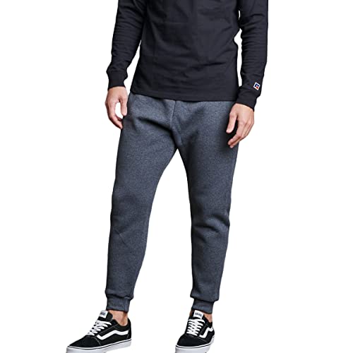 Russell Athletic Men's Dri-Power Fleece Joggers, Black Heather, Large