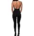 Yizenge Women's Halter Turtleneck Open Back Club Jumpsuits(M) Black