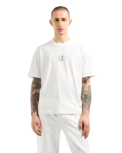 Armani Exchange Men's Icon Project, Embroidered Logo, T-Shirt, White, L