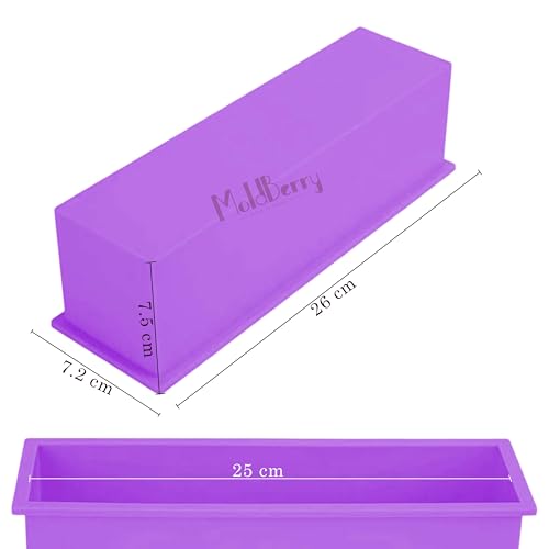 Image of MoldBerry Silicone Flexible & Reusable Soap Mold | Loaf Soap Mould for Soap Making | Rectangular Shape Soap Mould | Soap Mold for Rectangle Bars for Homemade Soaps, Bath Bomb (Pack-2)