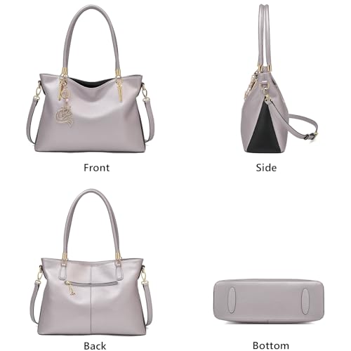 Image of FOXLOVER Soft Genuine Leather Medium Purses for Women Tote Bag Handbags with Top-handles Shoulder Satchel Purse