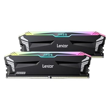 Lexar Kit ARES RGB DDR5 RAM 32GB (16GB x 2) 6800MHz, memória de desktop DRAM 288 pinos UDIMM, memória de jogos para PC suporta XMP 3.0/AMD Expo, CL34-45-45-108, 1,4V (LD5U16G68C34LA-RGD)