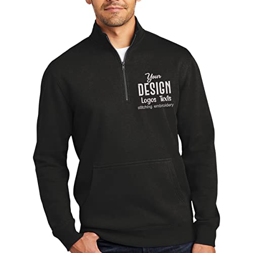 INK STITCH Men DT6106 Custom Logo Texts Stitching Design Your Own Fleece Half Zip up Sweatshirts2