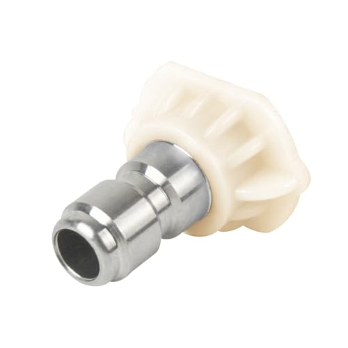 Image of Larcele 40 Degree Pressure Washer Spray Nozzle Tip, 1 /4 Quick Connect PZ-01 | Replacement Sprayer Nozzle Tips for Pressure Washers Accessories, 4,500 PSI, Stainless Steel,5 Pack (White)