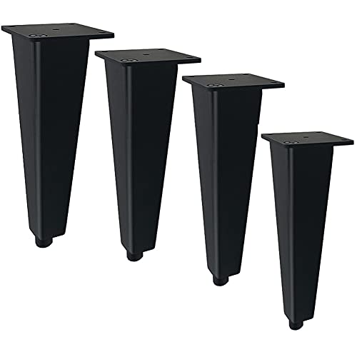 4Pcs Black Metal Furniture Sofa Legs, Table Legs,Brushed Nickel Finish, Sofa Table Bed Legs for Sofa, Couch, Armchair, Recliner, Coffee Table & Dresser