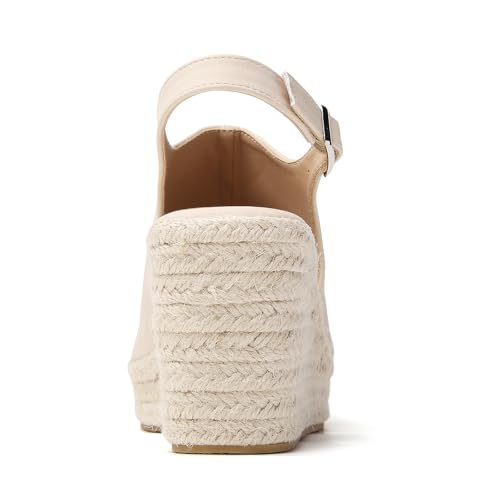 Image of Tilocow Espadrilles Wedges for Women Open Toe Ankle Strap Platform Dressy Casual Sandals Travel Slides