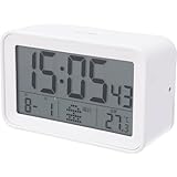 不二貿易 置き時計 電波時計 デジタル 目覚まし時計 多機能 温度計 大きい文字 スヌーズアラーム ホワイト 60696