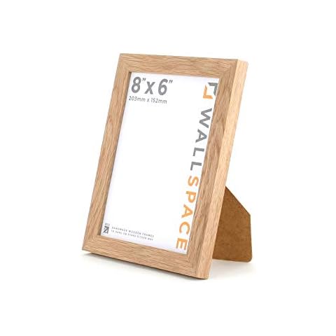 Wall Space 8x6 Oak Frame | Light Oak 8x6 Photo Frames | SOLID OAK Picture Frames 6x8 | 8 x 6 Inch Oak Photo Frame | Wooden 8x6 Photo Frames with REAL GLASS | 8x6 Wooden Frame | 8x6 Frame | 6x8 Frame Cover