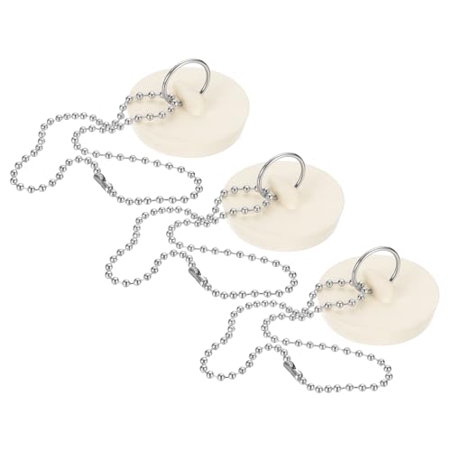 Tapón para desagüe de bañera de goma blanco x3
