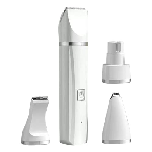 Qfdiwr Cortacésped Perro Aseo | Cortacésped Para Patas | Herramienta de Tamaño Eléctrica Inalámbrica 4 en 1 Silenciador con Tijeras y Cortacésped para Orejas, Ojos, Cara, , - imagen 7