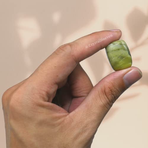 Image of Certified Serpentine Crystal Healing Tumbled Stone, Natural Polished Crystals for DIY Crafts, Manifestation, Meditation, Pooja Feng Shui and Reiki Healing (30 Grams)