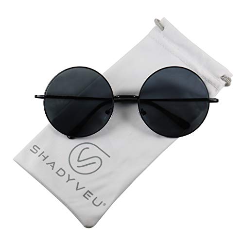ShadyVEU Retro Oversized Round Hippie Sunglasses w/Extra Large Circle Lens