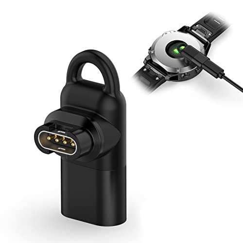 Miimall Compatible for Garmin Forerunner 965/265/265S Charger to Type-C Adapter for Fenix 7/7S/7X, Portable Safety Charging Converter USB-C Adapter for Garmin Watch, Garmin Instinct 2/2S (Black)