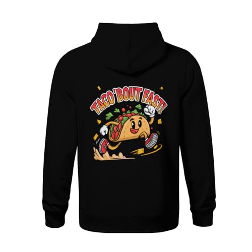 Kids Retro Funny TACO 'BOUT FAST MEXICAN FOOD Boys Girls Lightweight Kangaroo Pocket Fleece Hoodies3