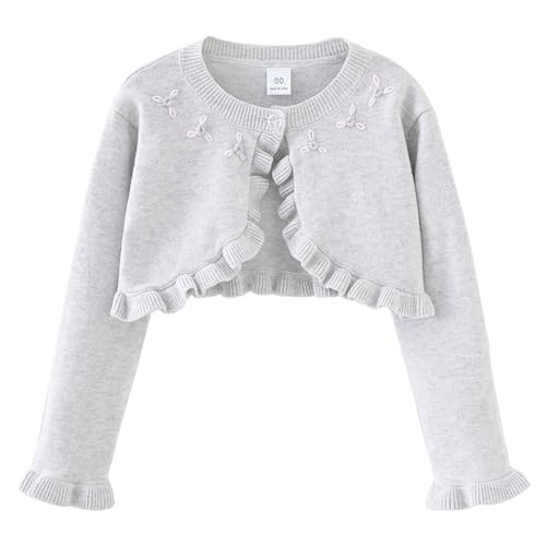Vivobiniya Toddler and Baby Girl Knit Long Sleeve One Button Closure Bolero Shrug Kid Girl Sweater Cardigan