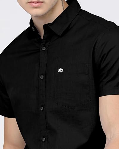 Image of BRUCEWANE Men's 100% Cotton Half Sleeve Shirt