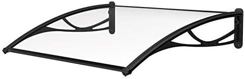 ADVANING DA4731-PBS1N PN Series, Crystal Polycarbonate Door/Window Awning Ideal for Rain, Snow and UV Protection, 47"W x 31"D, Clear/Black Brackets