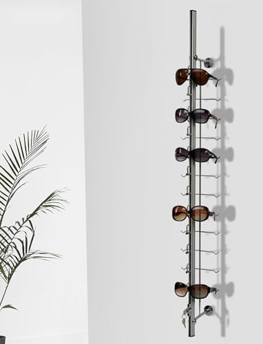 Soporte de exhibición para gafas, construcción de aluminio duradero, función de bloqueo seguro, ideal para tiendas ópticas y exhibiciones minoristas